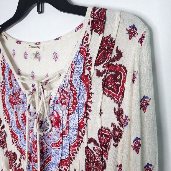 BILLABONG Women's Boho Print, Just Like You, Long Sleeve Dress MEDIUM - Picture 9 of 13